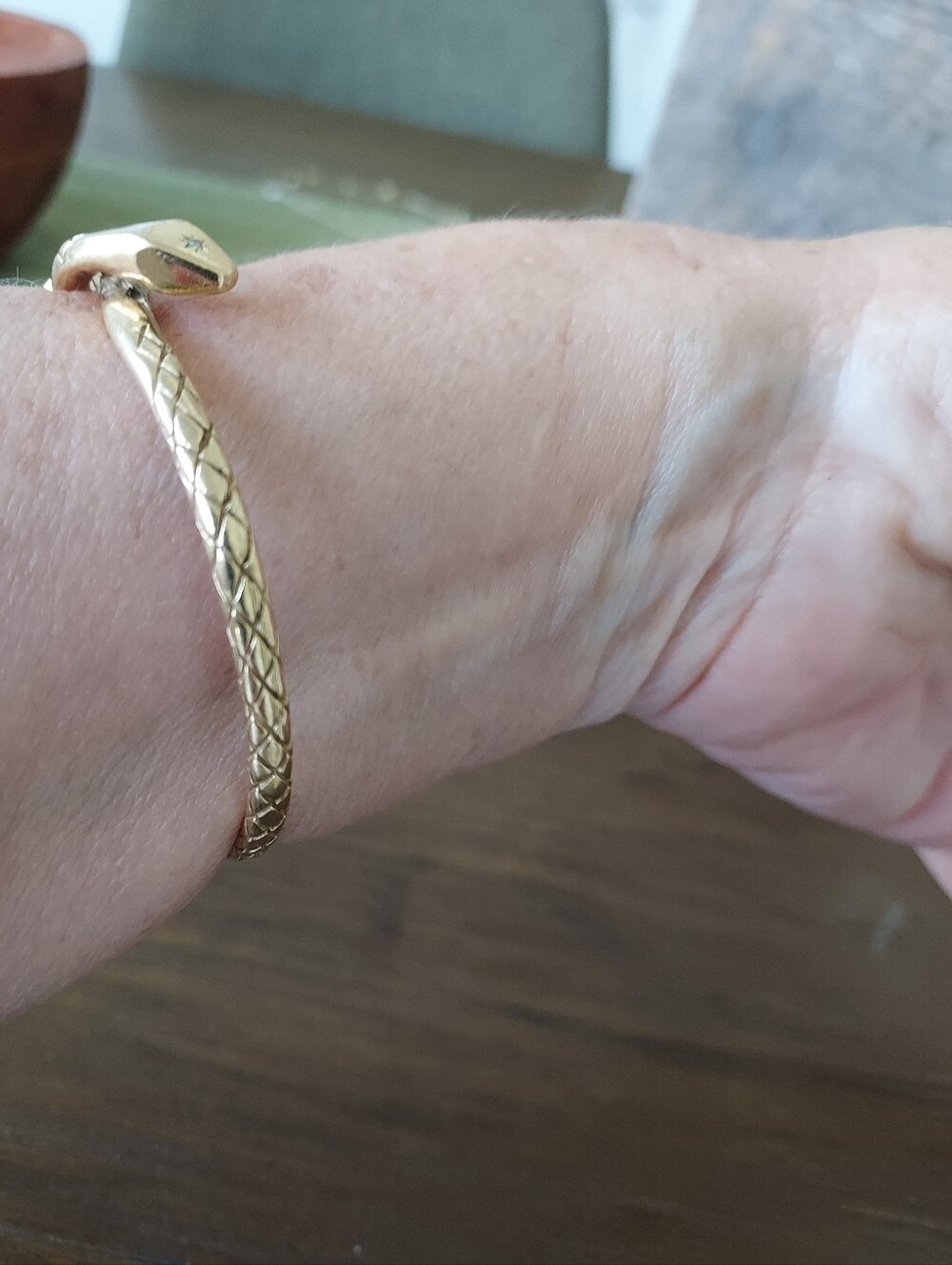 Logan Hollowell X Johnny Was  Gold Snake Wrap Bracelet With Diamond Star Eye - Picture 3 of 9
